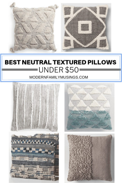 best neutral pillows, textured pillows, affordable decorative pillows, neutral textured pillows