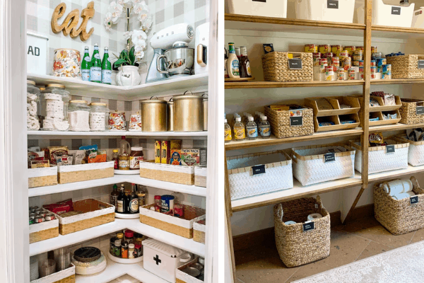 7 Paniers en osier élégants pour décorer et organiser la maison. Les sources pour acheter des paniers en osier sont World Market, Target, Home Goods, McGee Co, Serena Lily, CB2, Pottery Barn, West Elm, Crate and Barrel et TJ Maxx. #homedecor #wickerbaskets