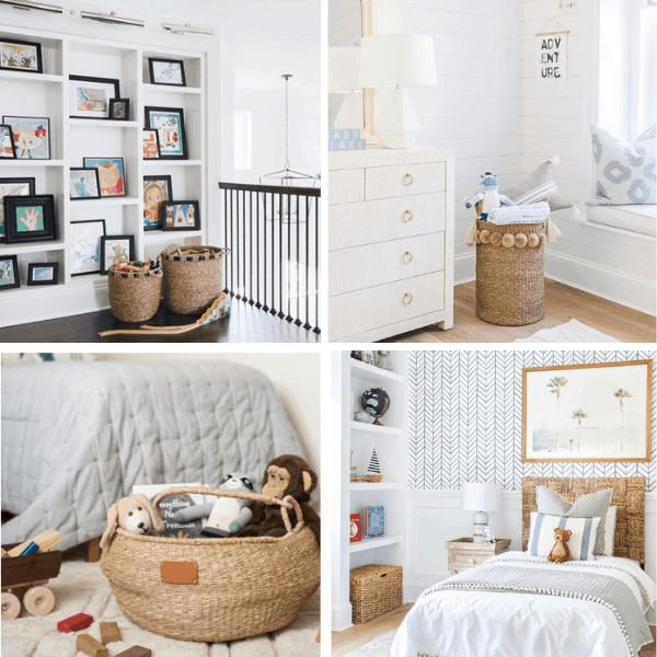 7 Stylish Ways Wicker Baskets an be used to decorate and organize the home. Fontes para comprar cestas de vime São mercado mundial, alvo, bens de casa, McGee Co, Serena Lily, CB2, Pottery Barn, West Elm, Crate and Barrel, e TJ Maxx. #homedecor # wickerbaskets