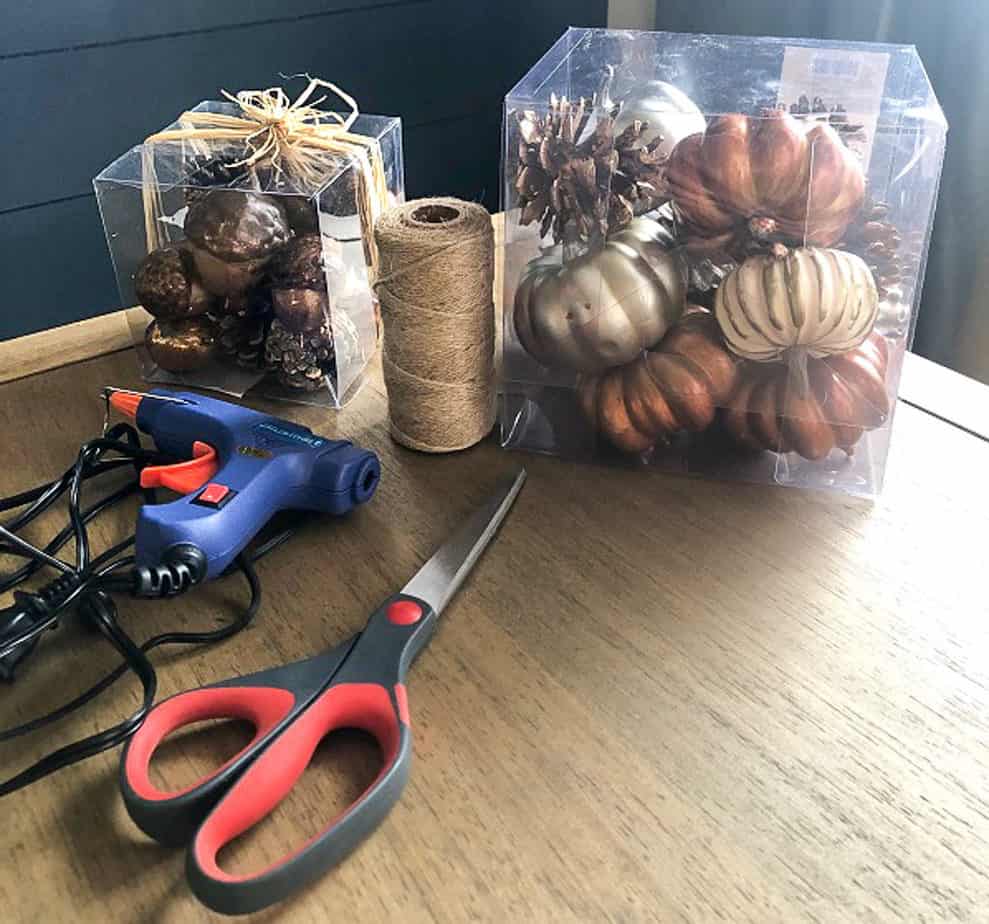 Hobby Lobby craft supplies to create a DIY fall garland. 