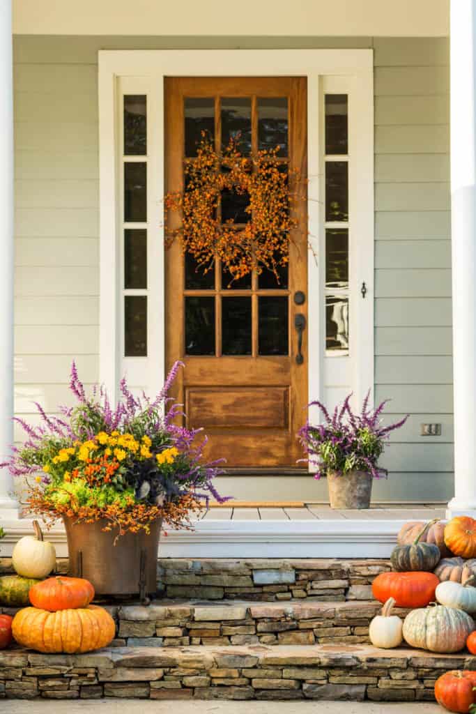 Get creative and create a festive fall front porch botanical display. 