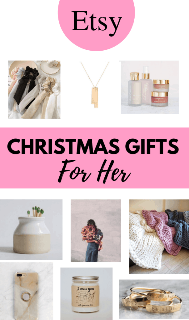 Christmas gift guide for her in 2019. Affordable and cute gifts for women from Etsy. 