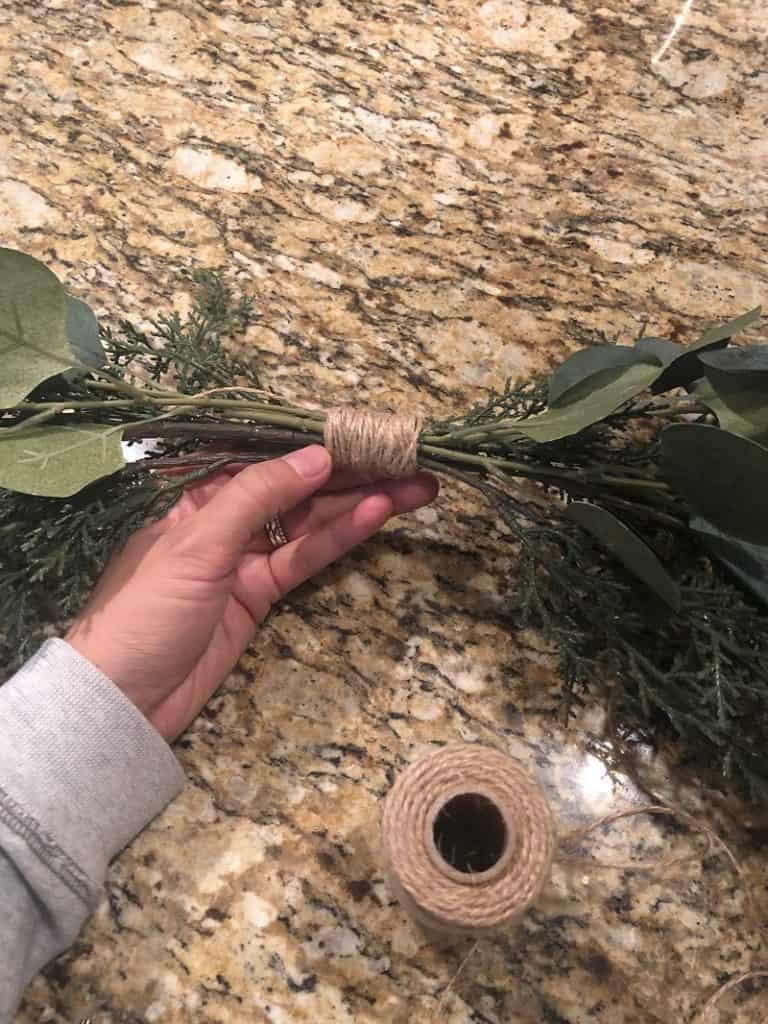 Cover the floral wire with twine. 