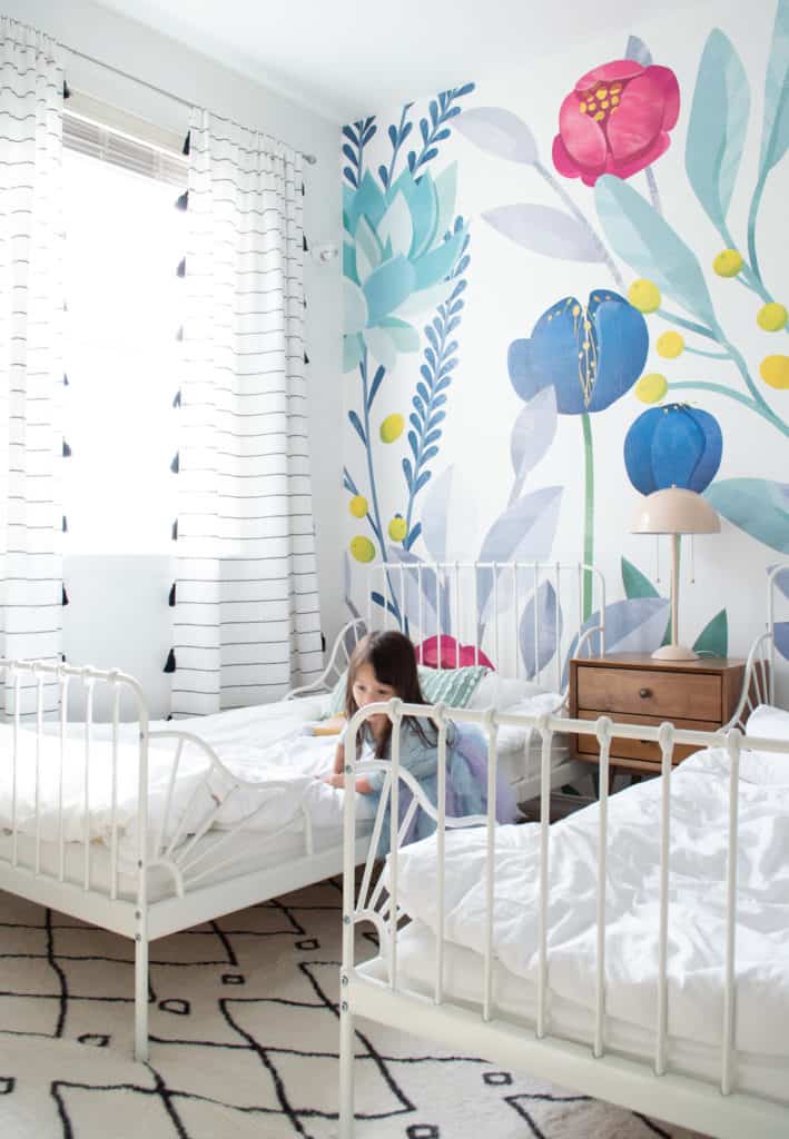 Olivia and Juliana's shared big girl bedroom reveal. Get ideas for a girl toddler bedroom for your home. 