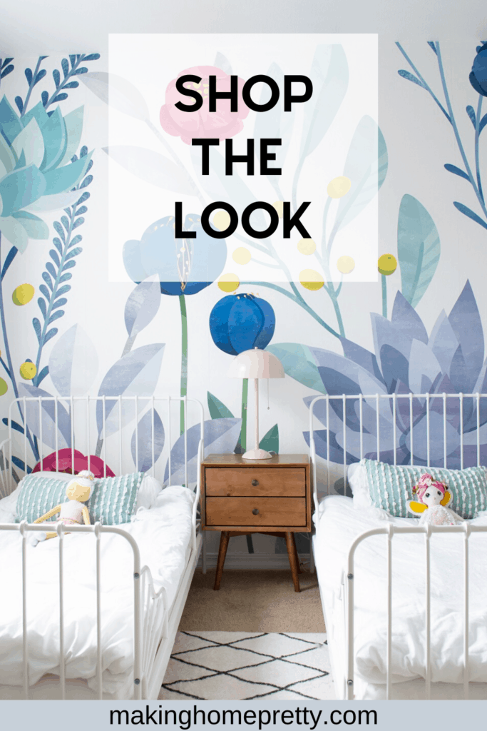 A Happy and Floral Toddler Girl Bedroom. Shop the look in this post. 