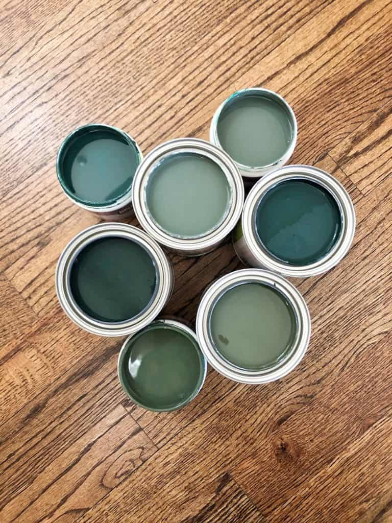 Green paint swatches for a baby boy nursery. 