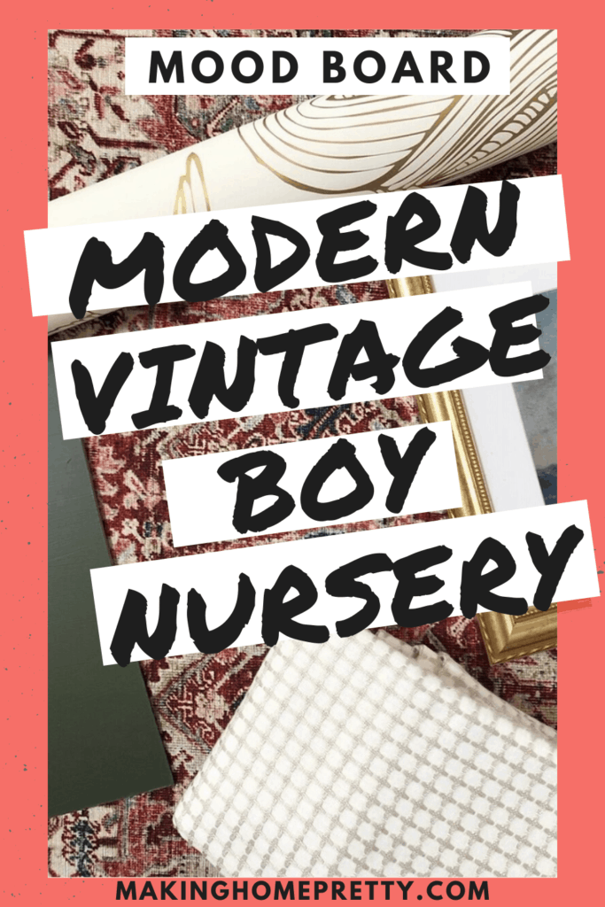 Need boy nursery inspiration? Check my Modern and Vintage boy nursery plans! It involves green paint, warm tones and the best wallpaper! 