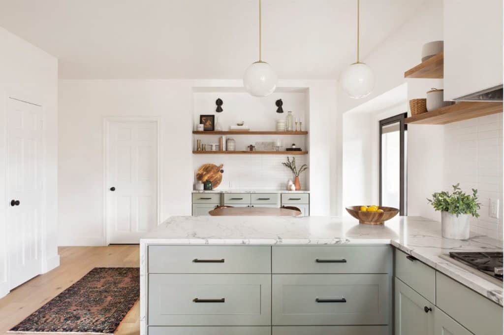 Sarah Fultz Interiors uses Chantilly Lace in her kitchen project. 