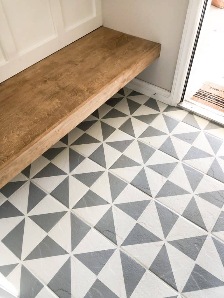 DIY painted floor tile tutorial. 